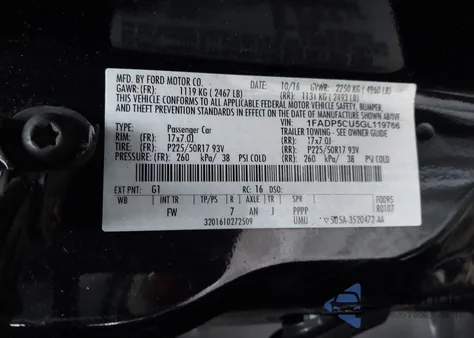2016 Ford C-Max Energi Sel z USA, uszkodzony, nr VIN 1FADP5CU5GL119766